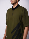 Minimal Zipper Brushstroke T-Shirt