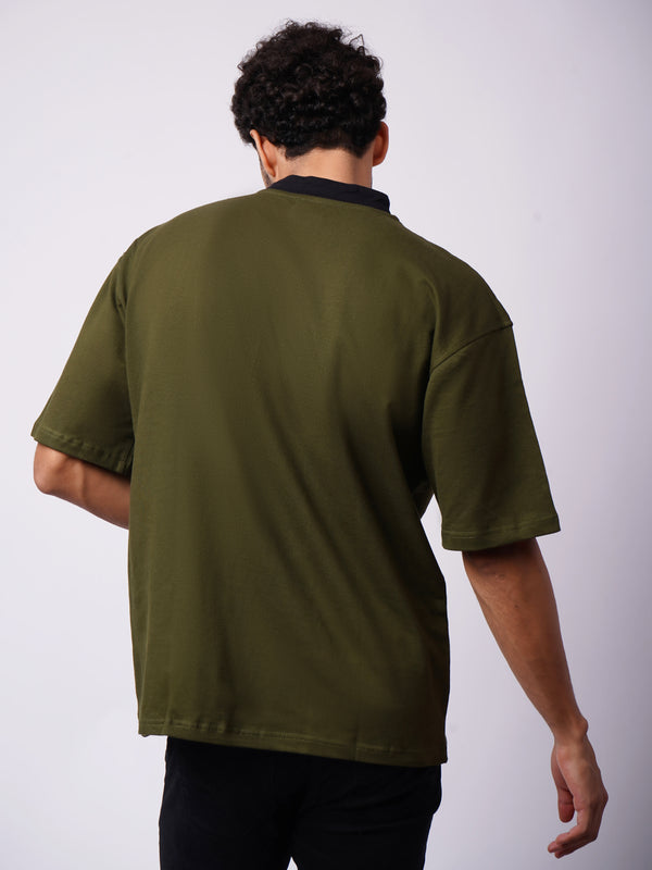 Minimal Zipper Brushstroke T-Shirt